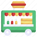 truck, hot, dog, food, market