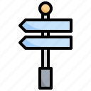 directional, sign, left, arrow, guidepost, street, signpost