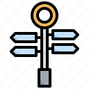 street, sign, road, left, arrow, right, directional