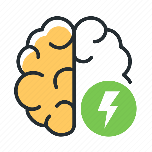 Brain, charging, energy, stress icon - Download on Iconfinder