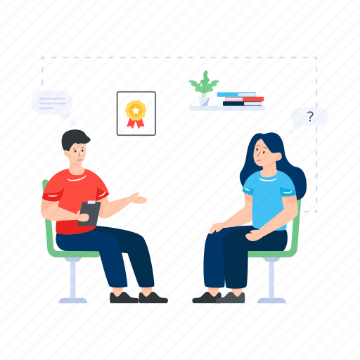 Consultation, counselling, counselling therapy, stress counselling, mental counselling illustration - Download on Iconfinder
