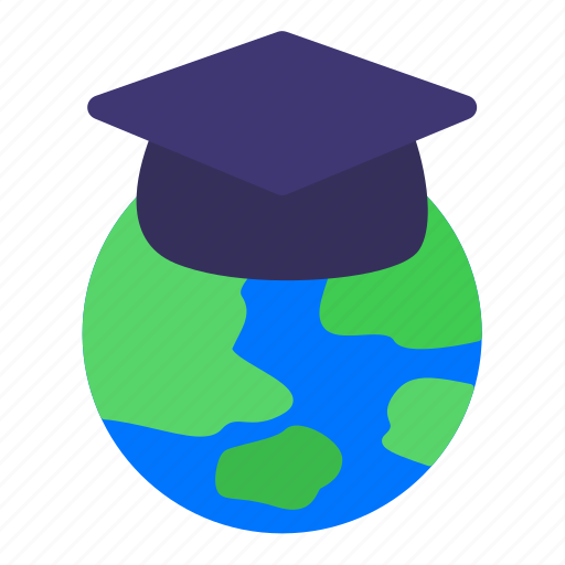 World, graduation, hat, diploma, globe icon - Download on Iconfinder