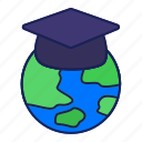 world, graduation, hat, diploma, globe, day