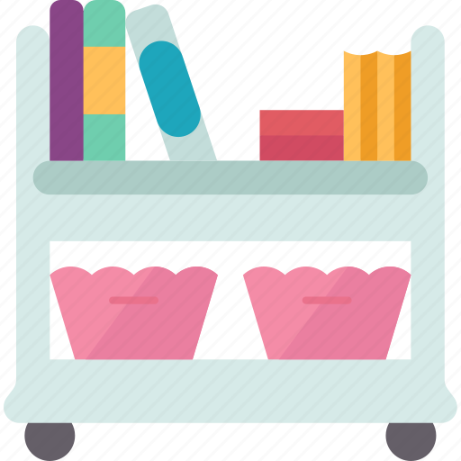 Book, cart, trolley, library, classroom icon - Download on Iconfinder