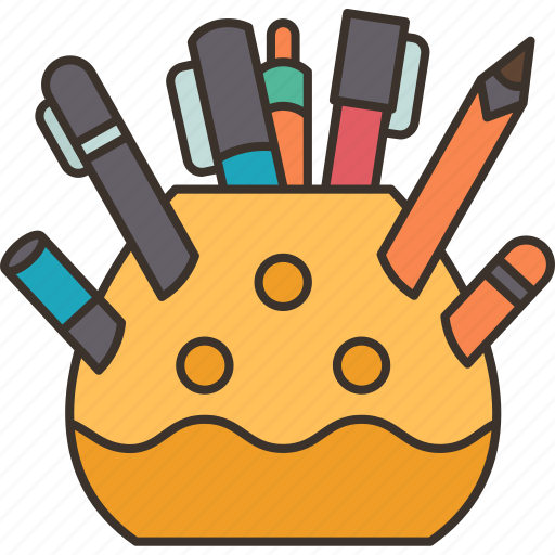 Pen, holder, pencils, stationery, student icon - Download on Iconfinder