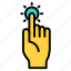 cursor, hand, pointer, screen, tap, touch, touchscreen icon 