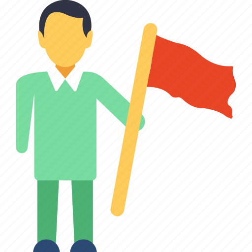 Competitive, man with flag, mission accomplishment, successful person, winner icon - Download on Iconfinder