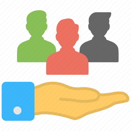 Hand holding people, human allocation, people management, recruitment, resource allocation icon - Download on Iconfinder