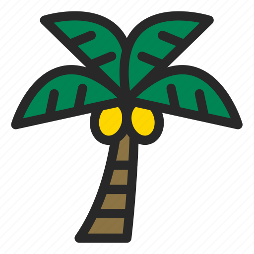 Beach, coconut, palm, plant, sea, summer, tree icon - Download on Iconfinder