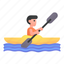 canoe, kayak, kayaking, people, rafting, sports, transportation