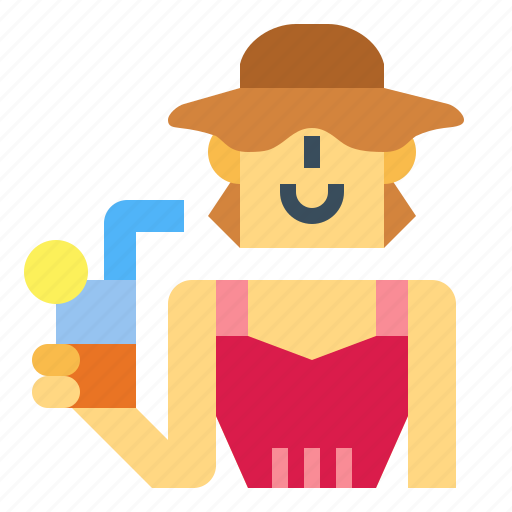 Drinking, party, summer, woman icon - Download on Iconfinder