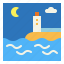 landscape, lighthouse, ocean, sea