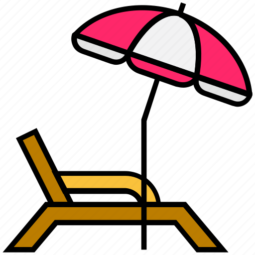 Beach, relax, summer, sunbed, umbrella, vacation icon - Download on Iconfinder