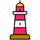 beach, lighthouse, marine, sea, summer, tower, vacation