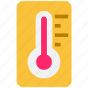 hot, summer, temperature, thermometer