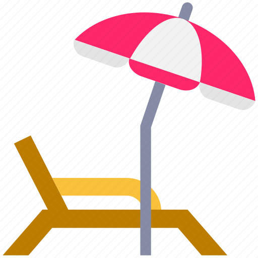 Beach, relax, summer, sunbed, umbrella, vacation icon - Download on Iconfinder