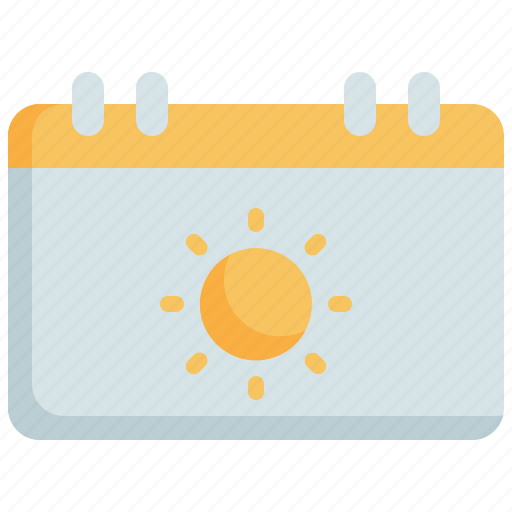 Calendar, sun, holiday, vacation, summer icon - Download on Iconfinder