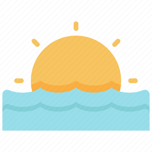 Sun, sunrise, sea, ocean, beach, summer icon - Download on Iconfinder