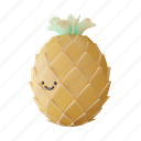 pineapple, summer, cute, kawaii, fruit 