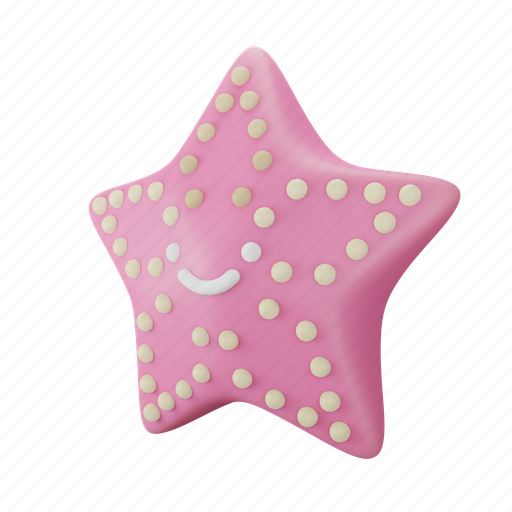 Starfish, summer, cute, kawaii, animal 3D illustration - Download on Iconfinder