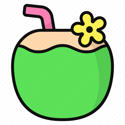 Coconut drink, coconut water, beverage, summer, tropical, cocktail, healthy drink icon - Download on Iconfinder