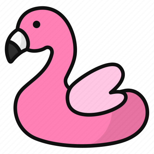 Flamingo, float, rubber ring, beach, summer holiday, vacation, swimming pool icon - Download on Iconfinder