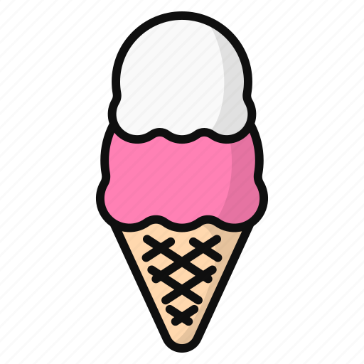 Ice cream, gelato, dessert, sweet, frozen food, cone, summer icon - Download on Iconfinder