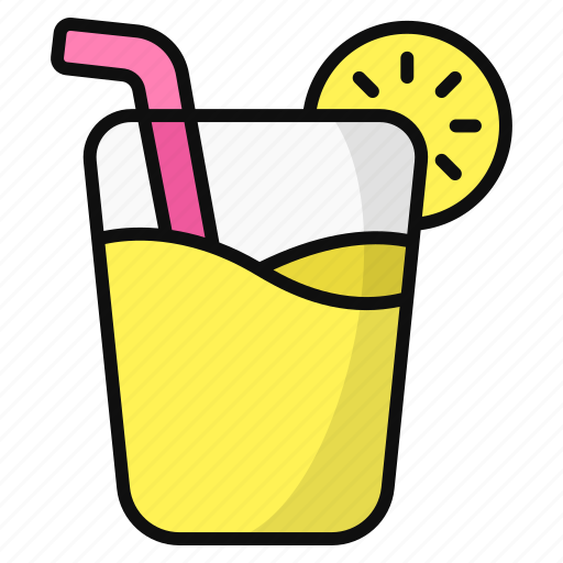 Lemonade, beverage, juice, summer, citrus drink, fresh drink, glass icon - Download on Iconfinder