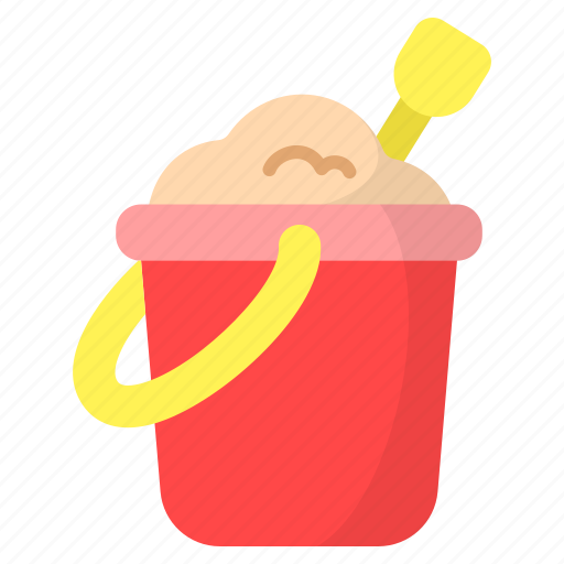 Sand bucket, pail, toy, childhood, play, beach, summer holiday icon - Download on Iconfinder