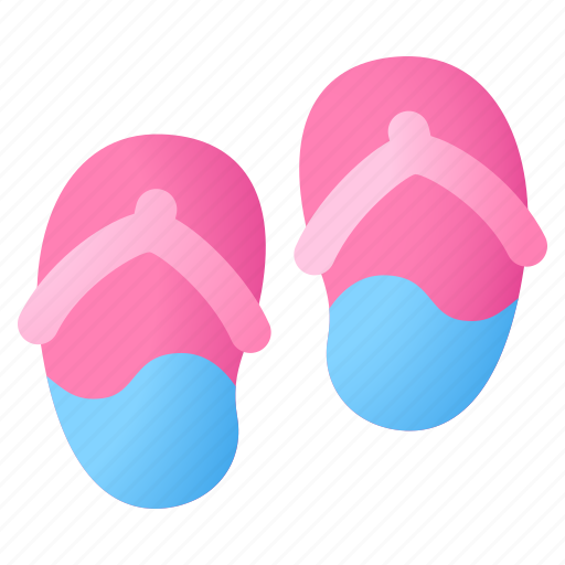 Sandals, slippers, flip flops, footwear, summertime, beachwear icon - Download on Iconfinder
