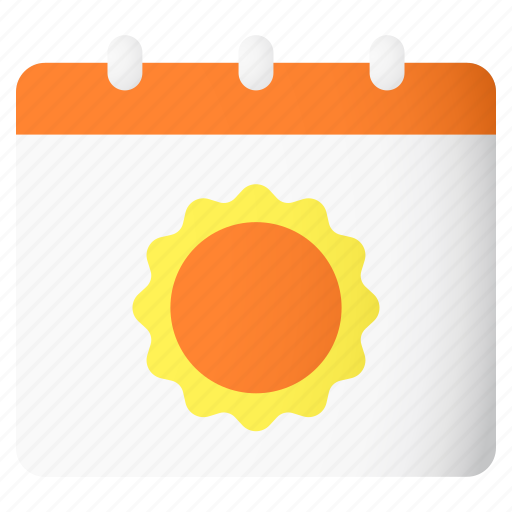 Summer calendar, summertime, summer holiday, season, date, event, schedule icon - Download on Iconfinder