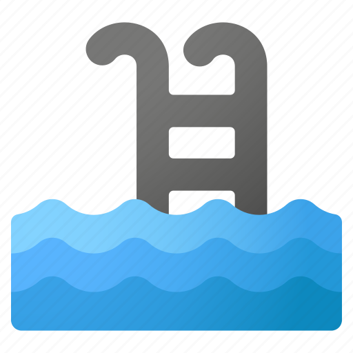 Swimming pool, pool ladder, pool stair, hotel, fitness, summer vacation icon - Download on Iconfinder