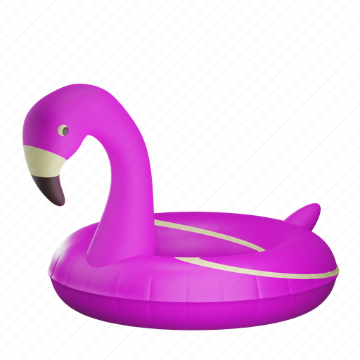 Summer, flaminggo, flaminggo buoy, buoy, beach, pool, sea 3D illustration - Download on Iconfinder