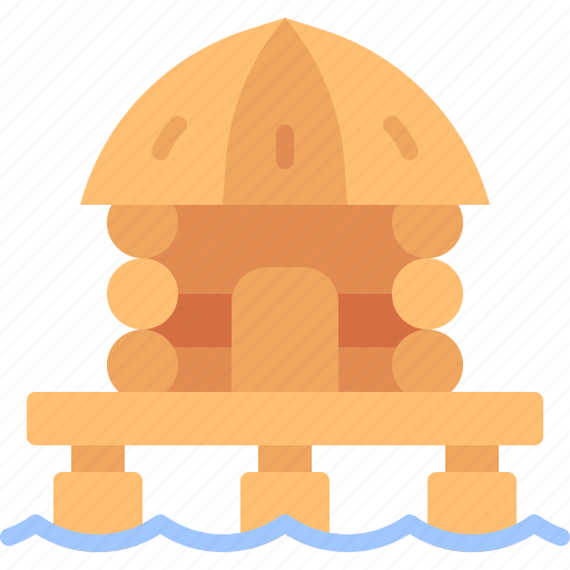 Beach, house, bungalow, holidays, water icon - Download on Iconfinder