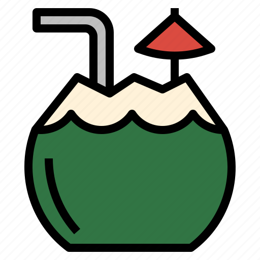 Beach, coconut, drink, fresh, summer, vacation icon - Download on Iconfinder