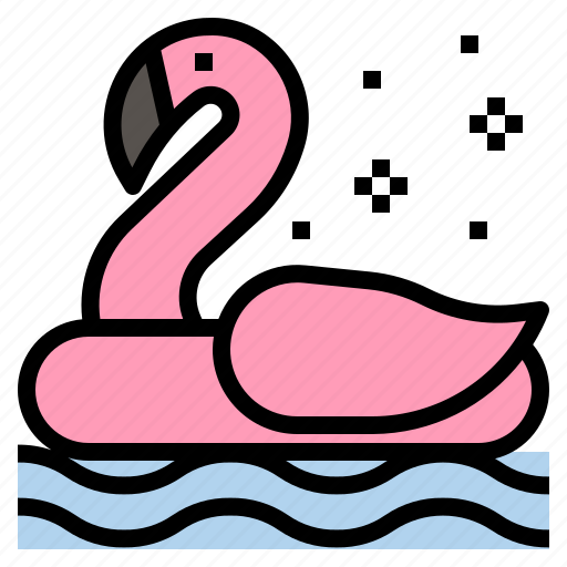 Beach, flamingo, float, pool, sea, summer, swim icon - Download on Iconfinder