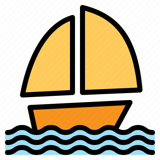 Boat, sailing, schooner, sea, ship, summer, wind icon - Download on Iconfinder