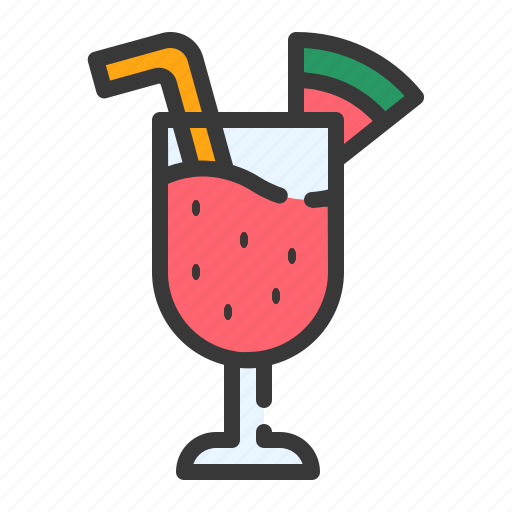 Juice, drink, fresh, fruit, watermelon, summer, beach icon - Download on Iconfinder