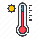 thermometer, temperature, heat, virus, unwell, weather, sun