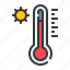 thermometer, temperature, heat, virus, unwell, weather, sun 