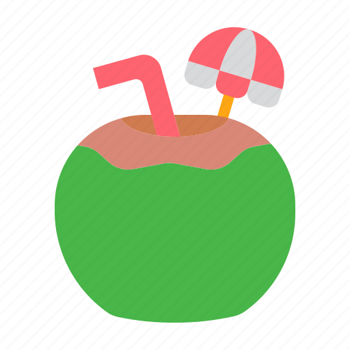 Coconut, drink, fruit, juice, summer, beach icon - Download on Iconfinder