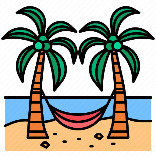 Hammock, island, palm, trees, vacations, tropical, nature icon - Download on Iconfinder