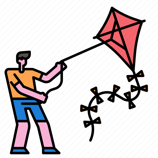 Kite, kid, leisure, childhood, hobby, fly, play icon - Download on Iconfinder