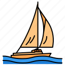 sailboat, sail, ship, marine, boat, sea, transportation