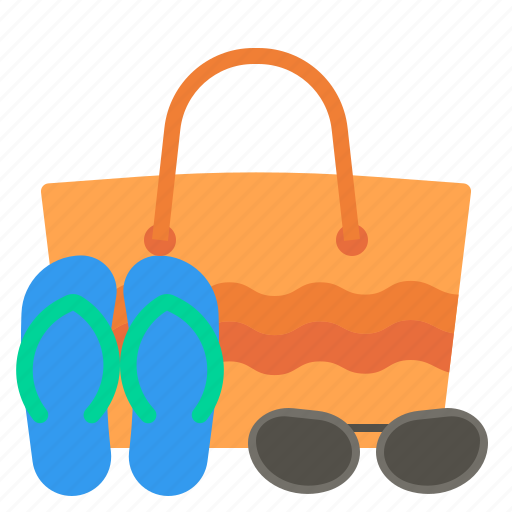 Bag, summer, summertime, holidays, beach, flip, flops icon - Download on Iconfinder