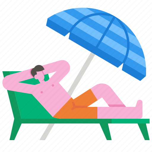 Beach, umbrella, sunbed, vacation, entertainment, holidays, summer icon - Download on Iconfinder
