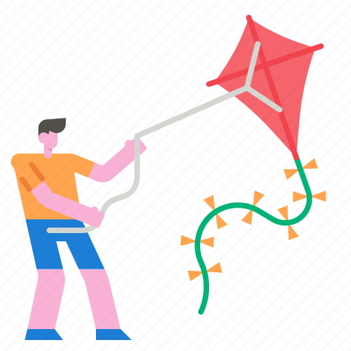 Kite, kid, leisure, childhood, hobby, fly, play icon - Download on Iconfinder