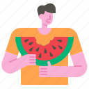 watermelon, fruit, vegetarian, healthy, viburnum, summer
