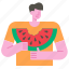 watermelon, fruit, vegetarian, healthy, viburnum, summer 