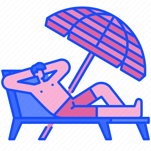 Beach, umbrella, sunbed, vacation, entertainment, holidays, summer icon - Download on Iconfinder